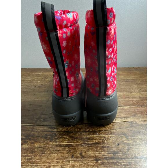Northside Snow Boots Floral Boho Pink Gray  Velcro Thinsulate - Picture 4 of 8